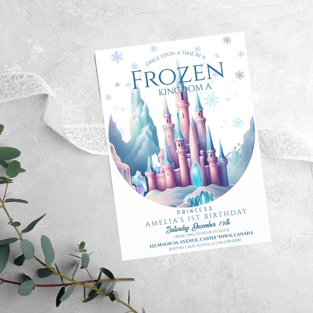 Cartoon Ice Birthday Burg 1. Party Einladung (Von Creator hochgeladen)