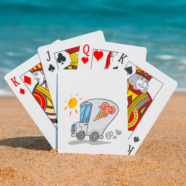 Cartoon Ice Cream Truck Spaß Sommerabend Spielkarten (Von Creator hochgeladen)