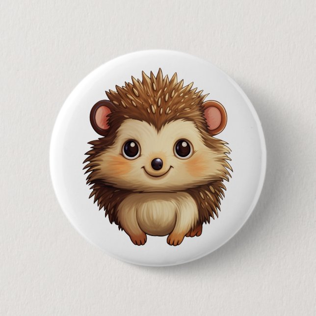 Cartoon-Igel-Abbildung Button (Vorderseite)