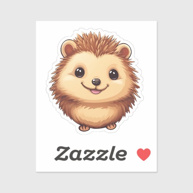 Cartoon Igel Aufkleber (Blatt)