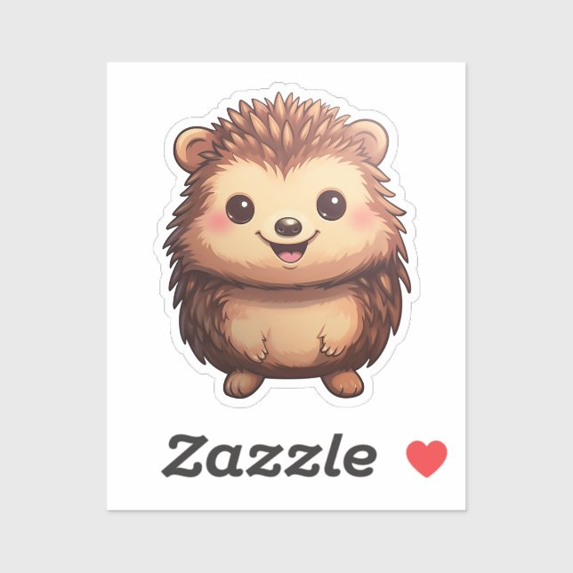 Cartoon Igel Aufkleber (Blatt)