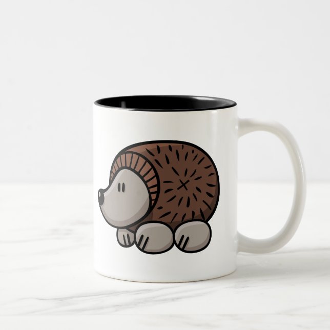 Cartoon-Igel Zweifarbige Tasse (Rechts)