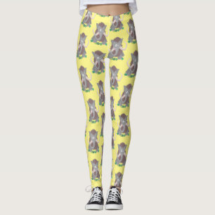 Cartoon-Illustration aus Wolle Leggings