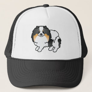 Cartoon-Illustration des Spitzes "White Tricolor" Truckerkappe