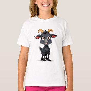 Cartoon-Illustration einer schwarzen Ziege T-Shirt