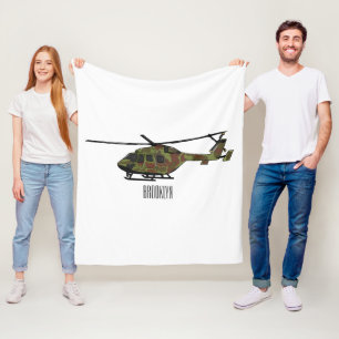 Cartoon-Illustration für Armeehubschrauber Fleecedecke
