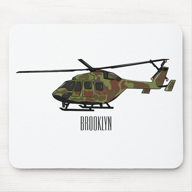 Cartoon-Illustration für Armeehubschrauber Mousepad (Vorne)