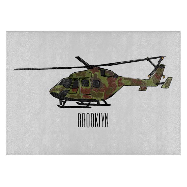 Cartoon-Illustration für Armeehubschrauber Schneidebrett (Vorderseite)