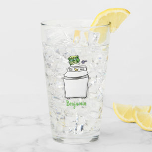 Cartoon-Illustration für die niedliche Waschmaschi Glas