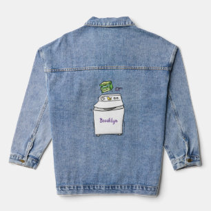 Cartoon-Illustration für die niedliche Waschmaschi Jeansjacke