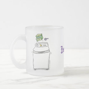 Cartoon-Illustration für die niedliche Waschmaschi Mattglastasse
