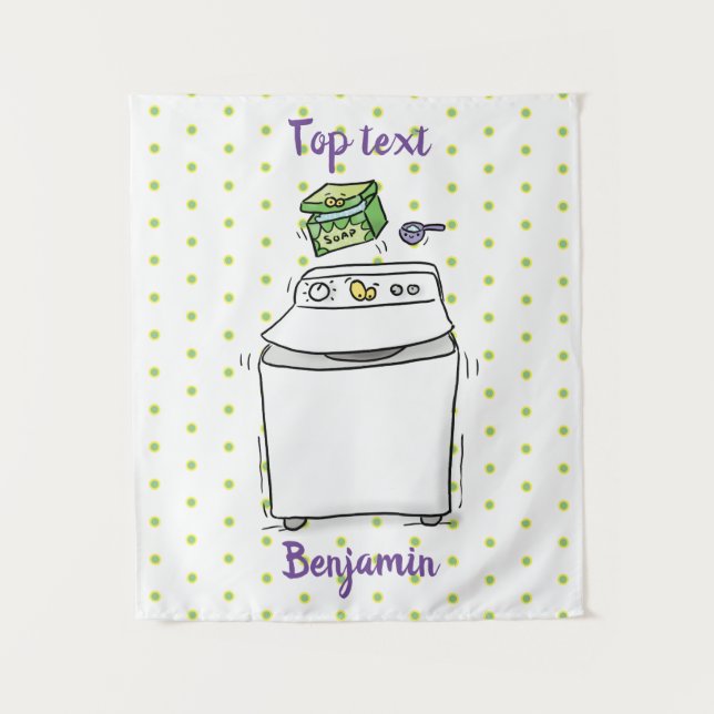 Cartoon-Illustration für die niedliche Waschmaschi Wandteppich (Vorderseite)
