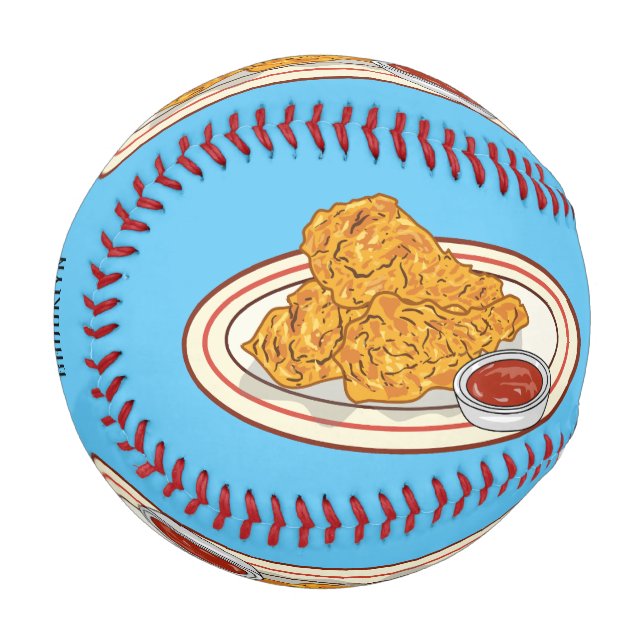 Cartoon-Illustration für gefrorenes Huhn Baseball (Vorderseite Links)