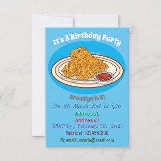 Cartoon-Illustration für gefrorenes Huhn Einladung