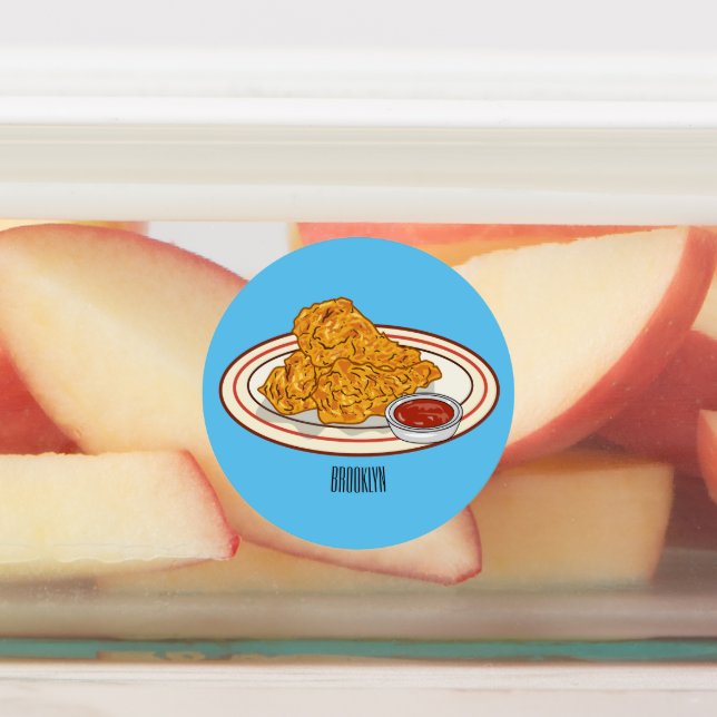 Cartoon-Illustration für gefrorenes Huhn Etiketten (Befestigt)