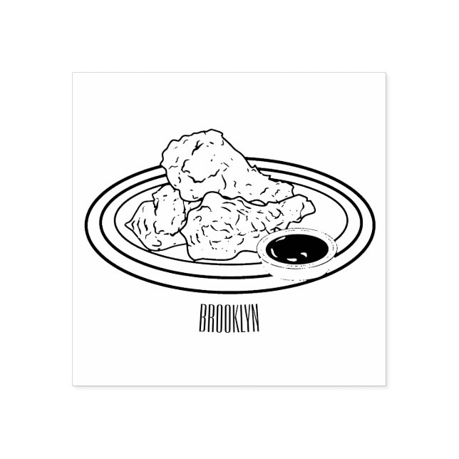 Cartoon-Illustration für gefrorenes Huhn Gummistempel (Prägung)