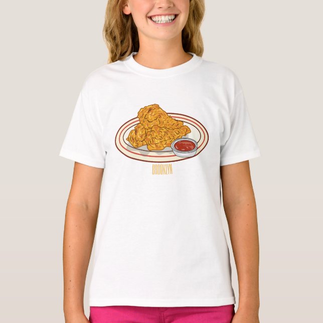 Cartoon-Illustration für gefrorenes Huhn T-Shirt (Vorderseite)