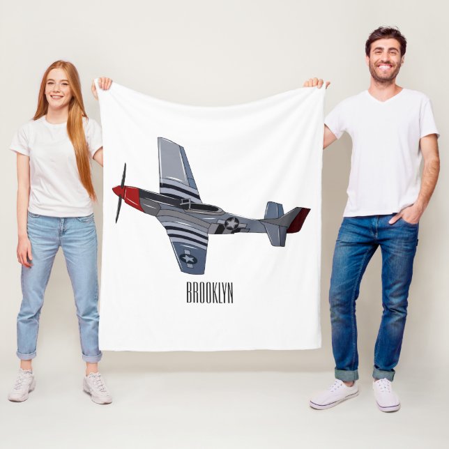 Cartoon-Illustration für Kampfbomber Fleecedecke (Beispiel)