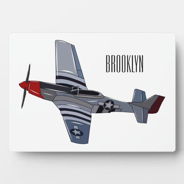 Cartoon-Illustration für Kampfbomber Fotoplatte (Vorderseite)