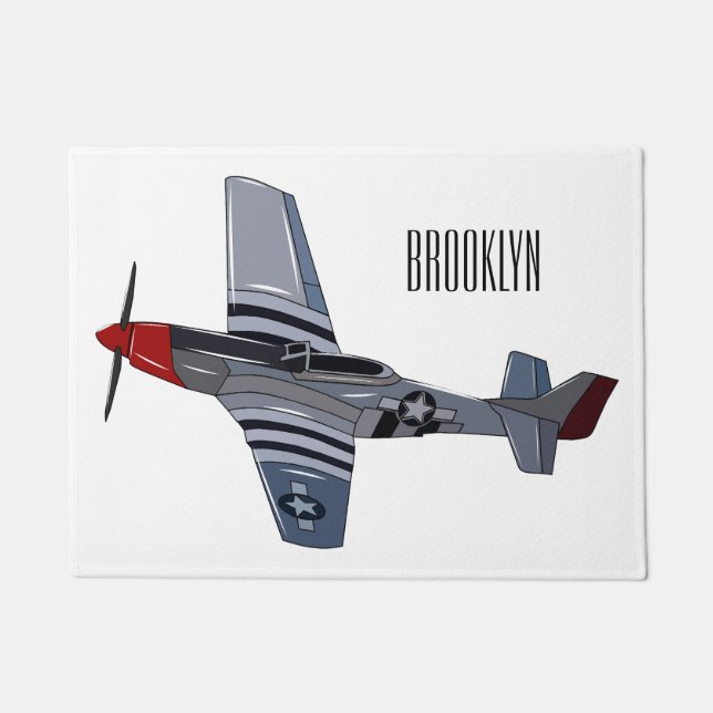Cartoon-Illustration für Kampfbomber Fußmatte (Vorderseite)