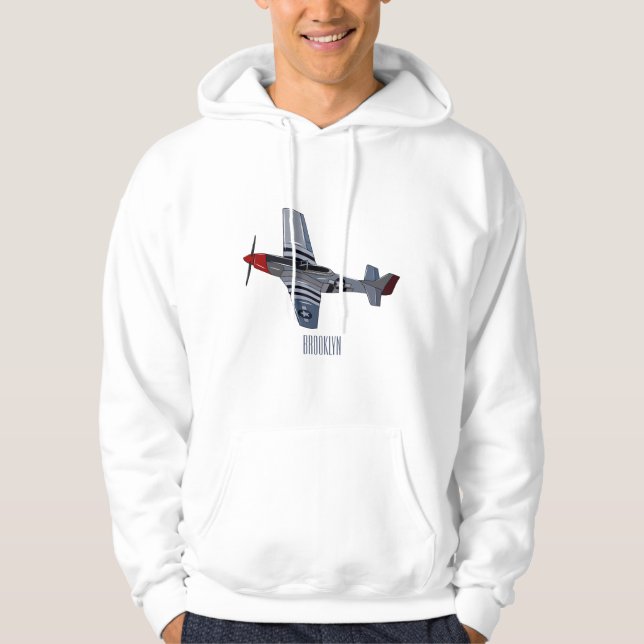 Cartoon-Illustration für Kampfbomber Hoodie (Vorderseite)