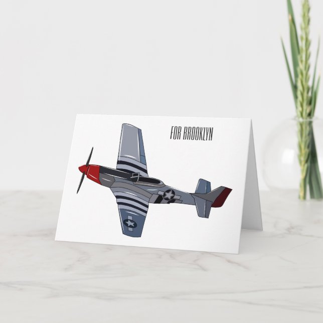 Cartoon-Illustration für Kampfbomber Karte (Vorderseite)