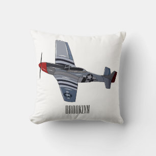Cartoon-Illustration für Kampfbomber Kissen