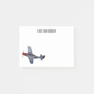 Cartoon-Illustration für Kampfbomber Post-it Klebezettel