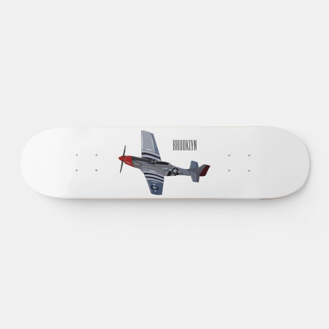 Cartoon-Illustration für Kampfbomber Skateboard (Horizontal)