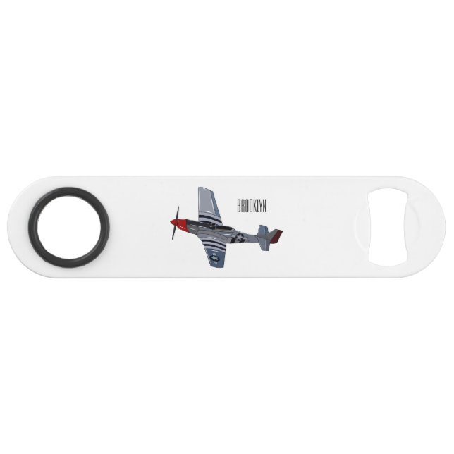 Cartoon-Illustration für Kampfbomber Speed Flaschenöffner (Vorderseite (Horizontal))