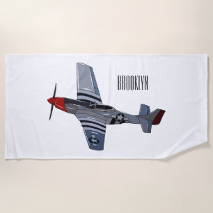 Cartoon-Illustration für Kampfbomber Strandtuch
