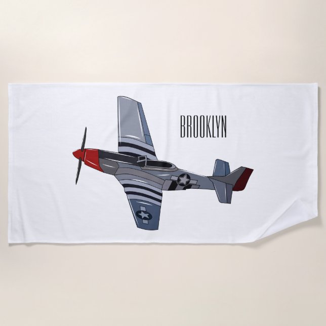 Cartoon-Illustration für Kampfbomber Strandtuch (Vorderseite)