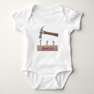 Cartoon-Illustration für niedliche, lustige Hammer Baby Strampler