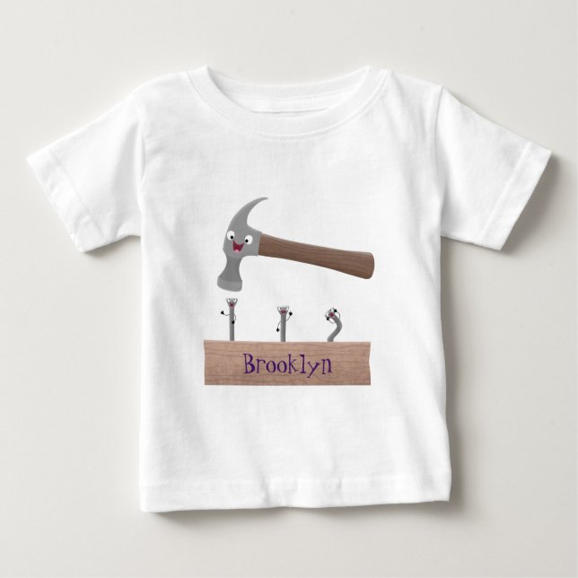 Cartoon-Illustration für niedliche, lustige Hammer Baby T-shirt (Vorderseite)