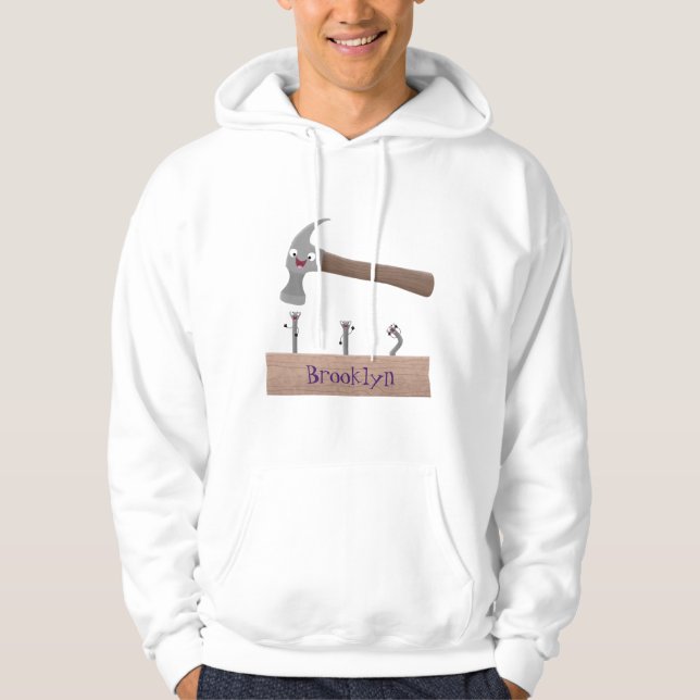Cartoon-Illustration für niedliche, lustige Hammer Hoodie (Vorderseite)