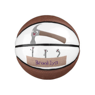 Cartoon-Illustration für niedliche, lustige Hammer Mini Basketball