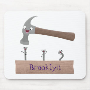 Cartoon-Illustration für niedliche, lustige Hammer Mousepad