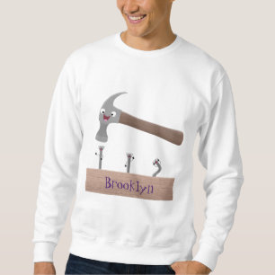Cartoon-Illustration für niedliche, lustige Hammer Sweatshirt