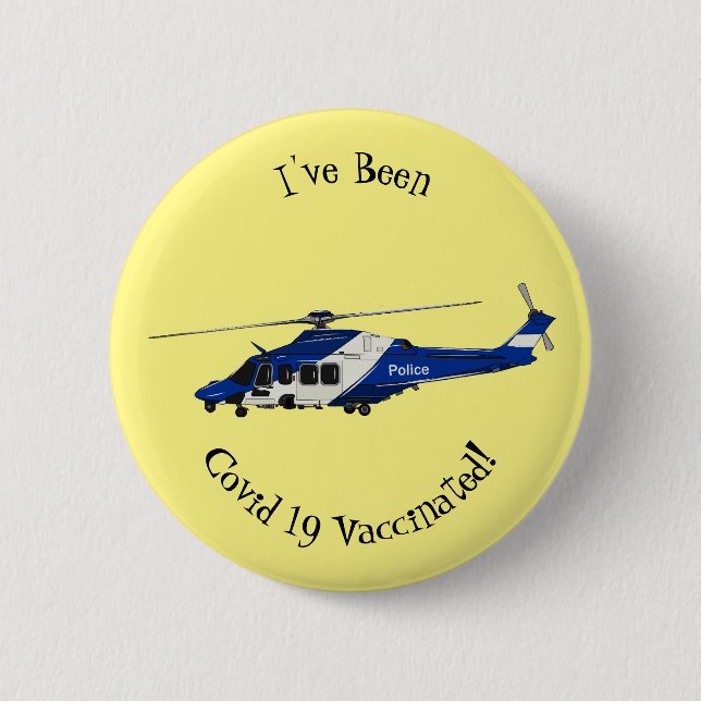 Cartoon-Illustration für Polizeihubschrauber Button (Vorderseite)