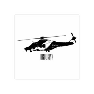 Cartoon-Illustration für Polizeihubschrauber Gummistempel
