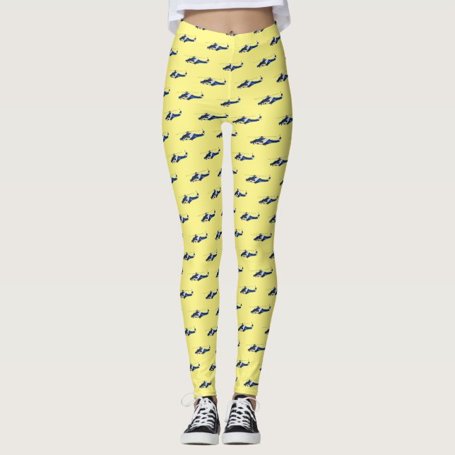 Cartoon-Illustration für Polizeihubschrauber Leggings (Vorderseite)