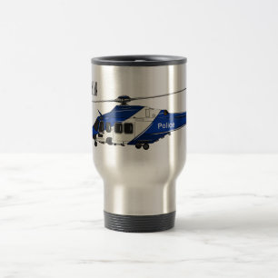 Cartoon-Illustration für Polizeihubschrauber Reisebecher