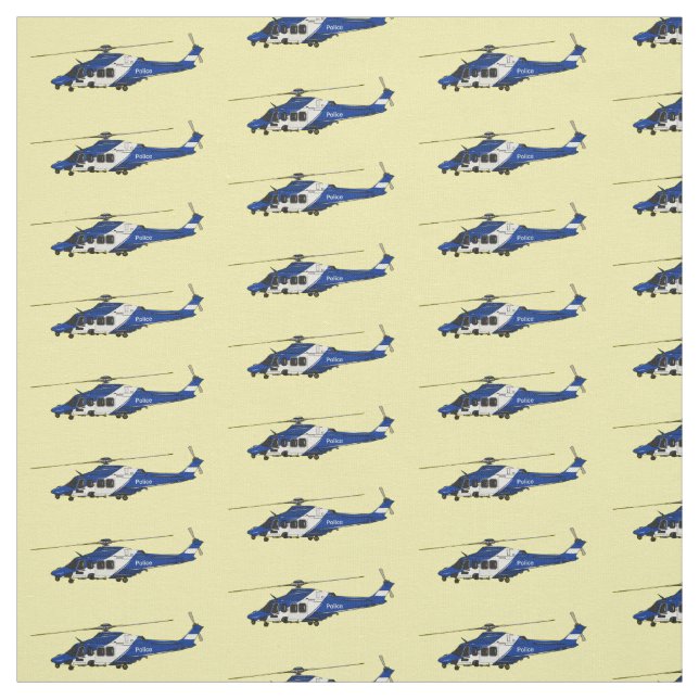 Cartoon-Illustration für Polizeihubschrauber Stoff (Muster)