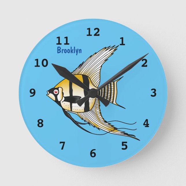 Cartoon-Illustration Runde Wanduhr (Vorderseite)