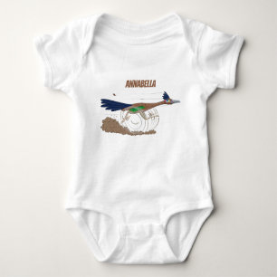 Cartoon-Illustration von Funny Roadrunner Baby Strampler