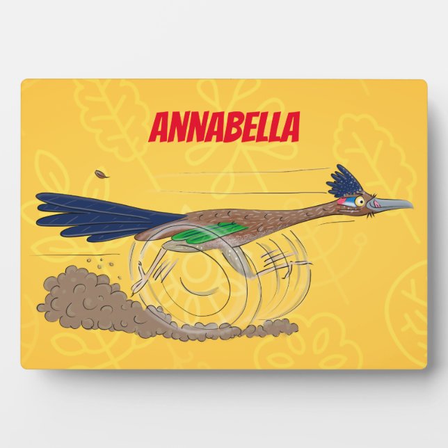 Cartoon-Illustration von Funny Roadrunner Fotoplatte (Vorderseite)