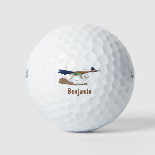 Cartoon-Illustration von Funny Roadrunner Golfball