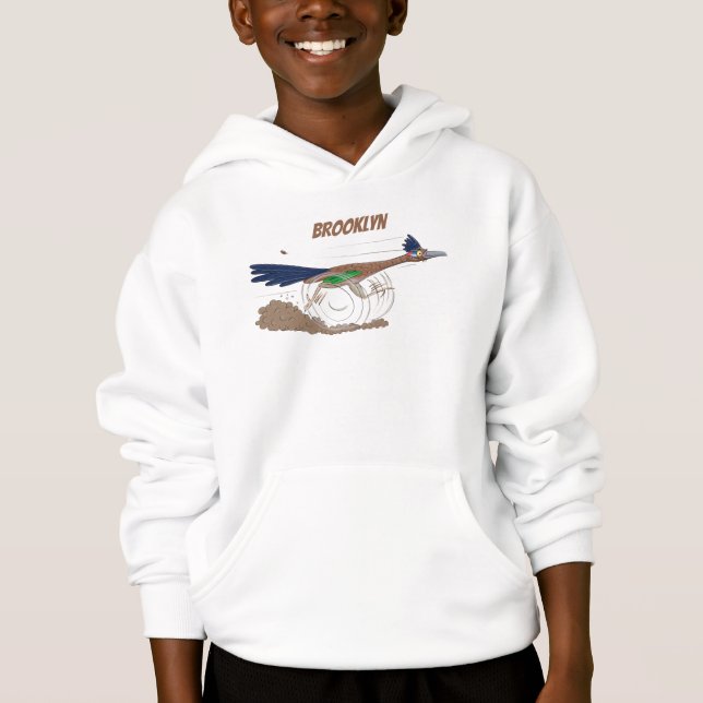 Cartoon-Illustration von Funny Roadrunner Hoodie (Vorderseite)