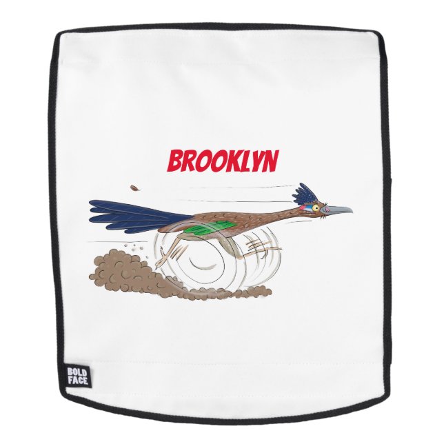 Cartoon-Illustration von Funny Roadrunner Rucksack (Abnehmbare Front)