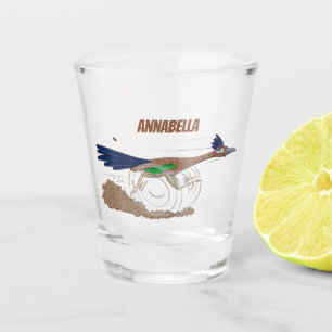Cartoon-Illustration von Funny Roadrunner Schnapsglas
